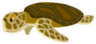 Cartoon Sea Turtle Sticker