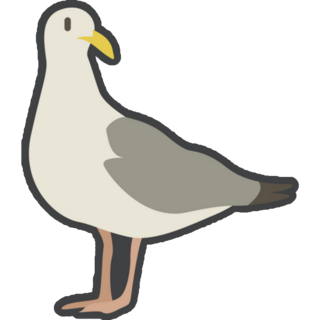 Cartoon Seagull Staring Sticker 
