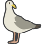 Cartoon Seagull Staring Sticker 
