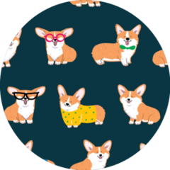 Cartoon Seamless Corgi Sticker