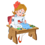 Cartoon Seamstress Sticker