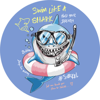 Cartoon Shark In Snorkel Mask Illustration Sticker