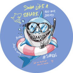 Cartoon Shark In Snorkel Mask Illustration Sticker