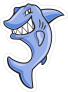 Cartoon Shark Mascot Sticker