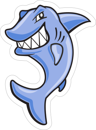 Cartoon Shark Mascot Sticker