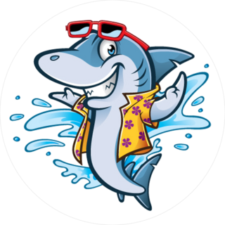 Cartoon Shark With Beachwear Sticker