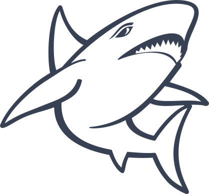 Cartoon Shark with Teeth Sticker