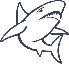 Cartoon Shark with Teeth Sticker
