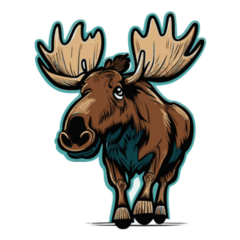 Cartoon Silly Moose Sticker