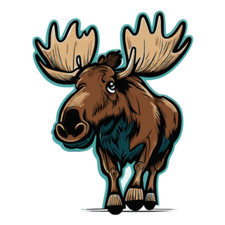 Cartoon Silly Moose Sticker