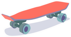 Cartoon Skateboard Sticker