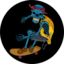 Cartoon Skull Skateboard Sticker