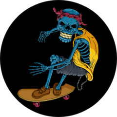 Cartoon Skull Skateboard Sticker