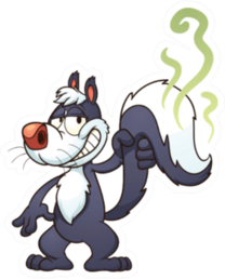 Cartoon Skunk With Green Smell Sticker