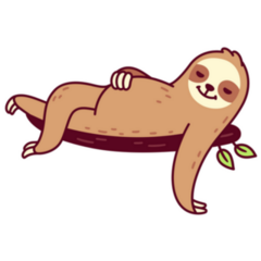 Cartoon Sloth Sleeping With Full Belly Sticker