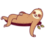 Cartoon Sloth Sleeping With Full Belly Sticker