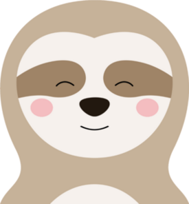 Cartoon Sloth with Closed Eyes Sticker