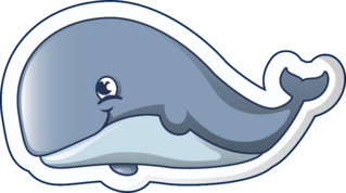 Cartoon Smiley Whale Sticker