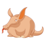 Cartoon Smiling Aardvark Sticker