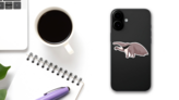 Cartoon Smiling Anteater Sticker on a Phone (New) example