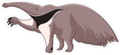 Cartoon Smiling Anteater Sticker