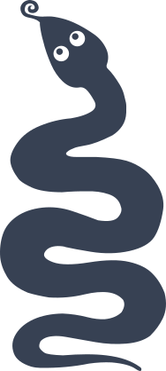 Cartoon Snake Slithering With Tongue Hanging Out Sticker