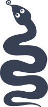 Cartoon Snake Slithering With Tongue Hanging Out Sticker