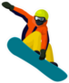 Cartoon Snowboarder Jumping Sticker