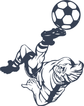 Cartoon Soccer Player Kicking Ball Sticker