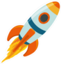 Cartoon Spaceship Rocket Sticker