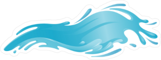 Cartoon Splashing Wave Sticker