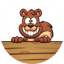 Cartoon Squirrel With Wooden Sign Sticker