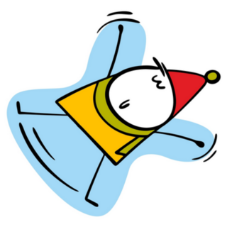 Cartoon Stickman Snow Angel Sticker