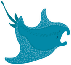 Cartoon Style Fish Stingray Sticker