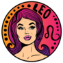 Cartoon Style Girl Leo Zodiac Sticker