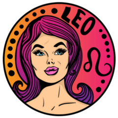 Cartoon Style Girl Leo Zodiac Sticker