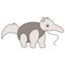 Cartoon Style Grey Anteater Sticker