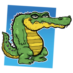 Cartoon-style Illustration Of Grinning Alligator Florida Sticker