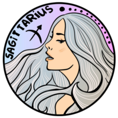 Cartoon-style Sagittarius Colourful Illustration Sticker