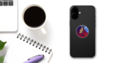 Cartoon-style Taurus Girl Zodiac Sign Sticker on a Phone (New) example