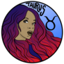 Cartoon-style Taurus Girl Zodiac Sign Sticker