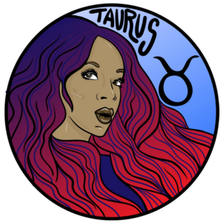 Cartoon-style Taurus Girl Zodiac Sign Sticker