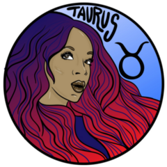 Cartoon-style Taurus Girl Zodiac Sign Sticker