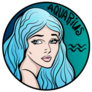 Cartoon-style Zodiac Sign Aquarius Sticker