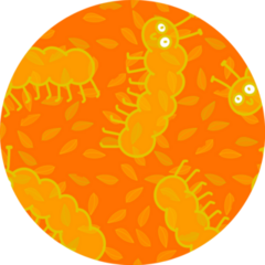 Cartoon Summer Orange Caterpillars Sticker