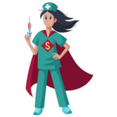 Cartoon Superhero Nurse Sticker