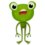 Cartoon Surprised Frog Sticker