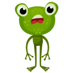 Cartoon Surprised Frog Sticker