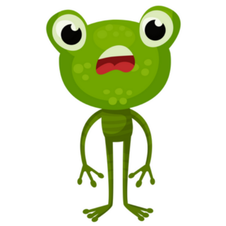 Cartoon Surprised Frog Sticker