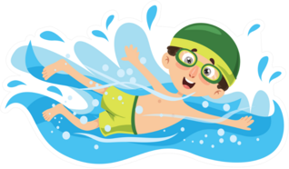 Cartoon Swimmer Sticker
